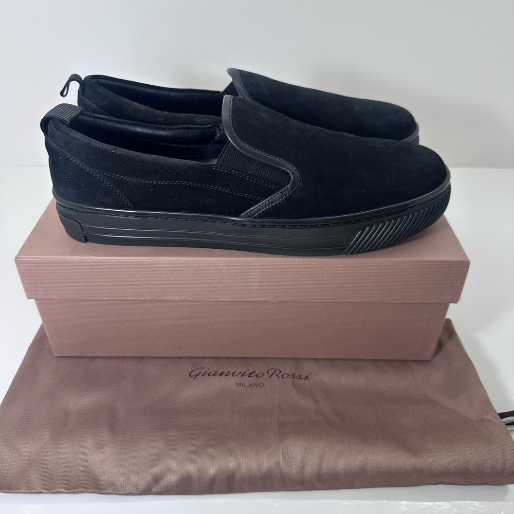 Gianvito Rossi Men's Black Slip-On Loafers
